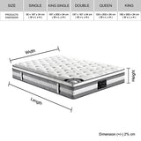 Mattress Toppers: Mattress Euro Top Queen Size Pocket Spring Coil with Knitted Fabric Medium Firm 34cm Thick