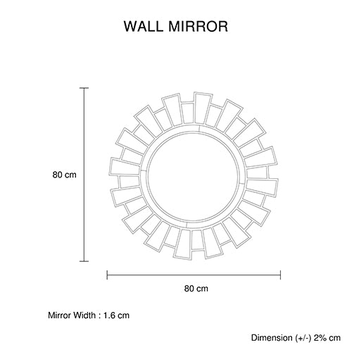 Mirrors: Wall Mirror MDF Silver Clear Image Lightweight MRR-02