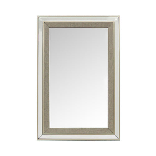 Mirrors: Wall Mirror MDF Silver Mirror Matching Fabric Rectangular Shape MRR-03