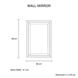 Mirrors: Wall Mirror MDF Silver Mirror Matching Fabric Rectangular Shape MRR-03