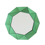 Mirrors: Wall Mirror MDF Silver Mirror & Green Frame Trigonometrical Shape MRR-04