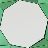 Mirrors: Wall Mirror MDF Silver Mirror & Green Frame Trigonometrical Shape MRR-04