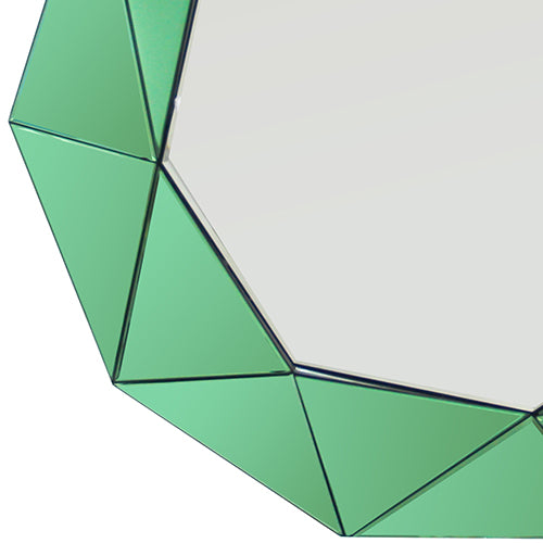 Mirrors: Wall Mirror MDF Silver Mirror & Green Frame Trigonometrical Shape MRR-04