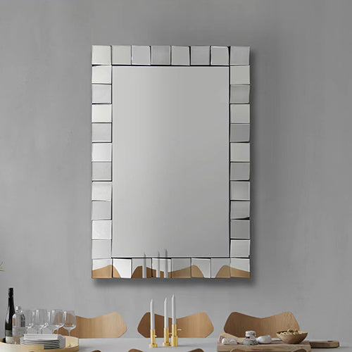 Mirrors: Wall Mirror MDF Silver Mirror Clear Image Rectangular Shape MRR-08