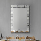 Mirrors: Wall Mirror MDF Silver Mirror Clear Image Rectangular Shape MRR-08