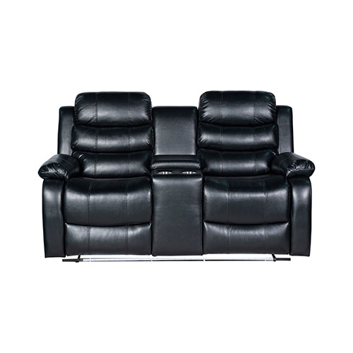 Arm Chairs & Recliners: Chelsea 2R Seater Finest Leatherette Recliner Feature Console LED Light Ultra Cushioned