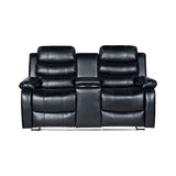 Arm Chairs & Recliners: Chelsea 2R Seater Finest Leatherette Recliner Feature Console LED Light Ultra Cushioned