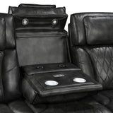 2 Seater Electric Air Leather Dark Grey Recliner