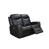 2 Seater Electric Leather/PVC Black Recliner