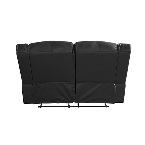 Arm Chairs & Recliners: 2 Seater Recliner Sofa In Faux Leather Lounge Couch in Black