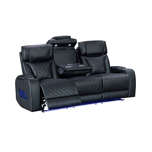 3+1+1 Seater Power Recliner Sofa Set with LED Light In Black