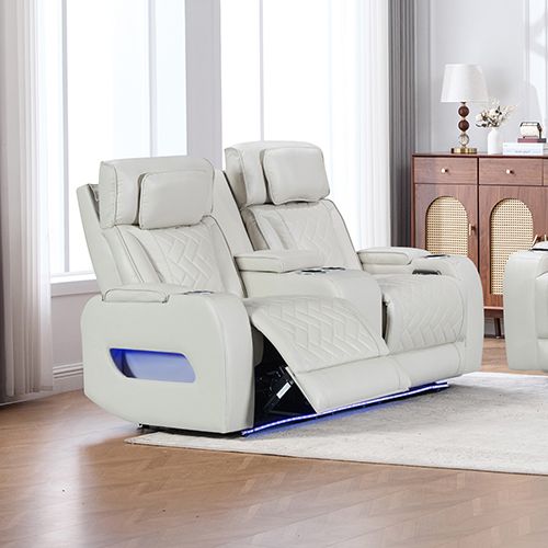 3+2+1 Seater Power Recliner Sofa Set with LED Light In Grey