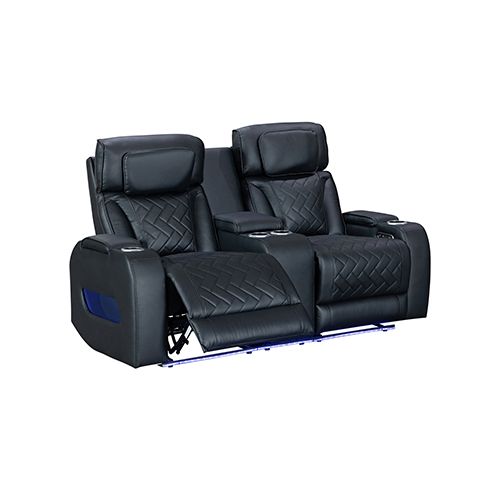 3+2 Seater Power Recliner Sofa Set with LED Light In Black