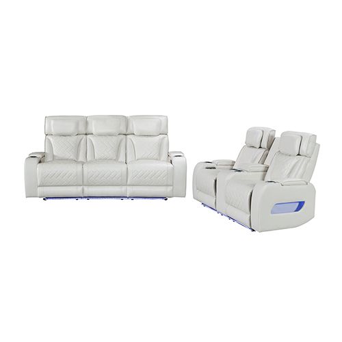 3+2 Seater Power Recliner Sofa Set with LED Light In Grey
