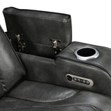 3-1-1 Seater Electric Air Leather Dark Grey Recliner Set
