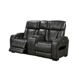 3-2-1 Seater Electric Air Leather Dark Grey Recliner Set