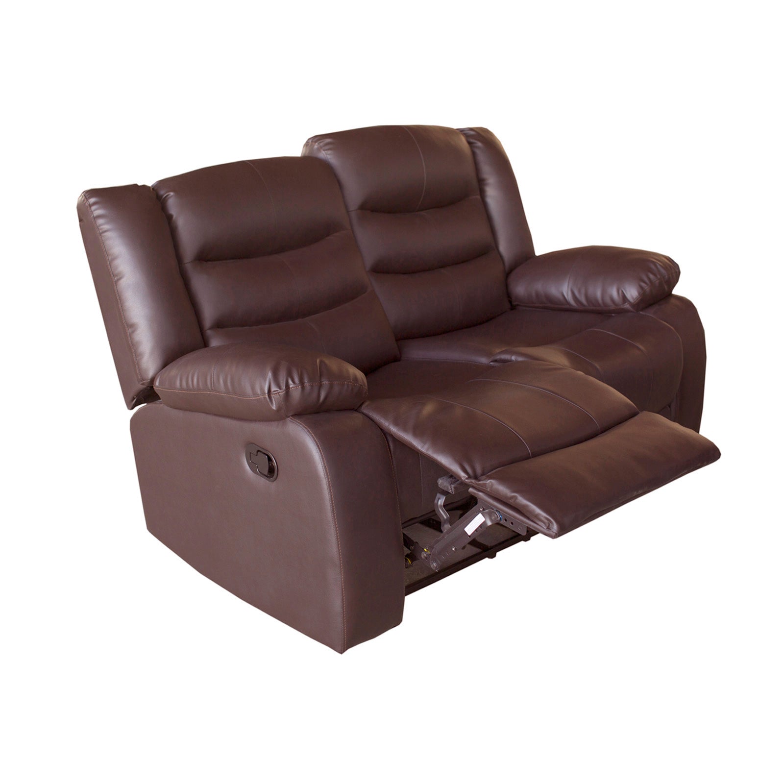 Arm Chairs & Recliners: 3+2 Seater Recliner Sofa In Faux Leather Lounge Couch in Brown