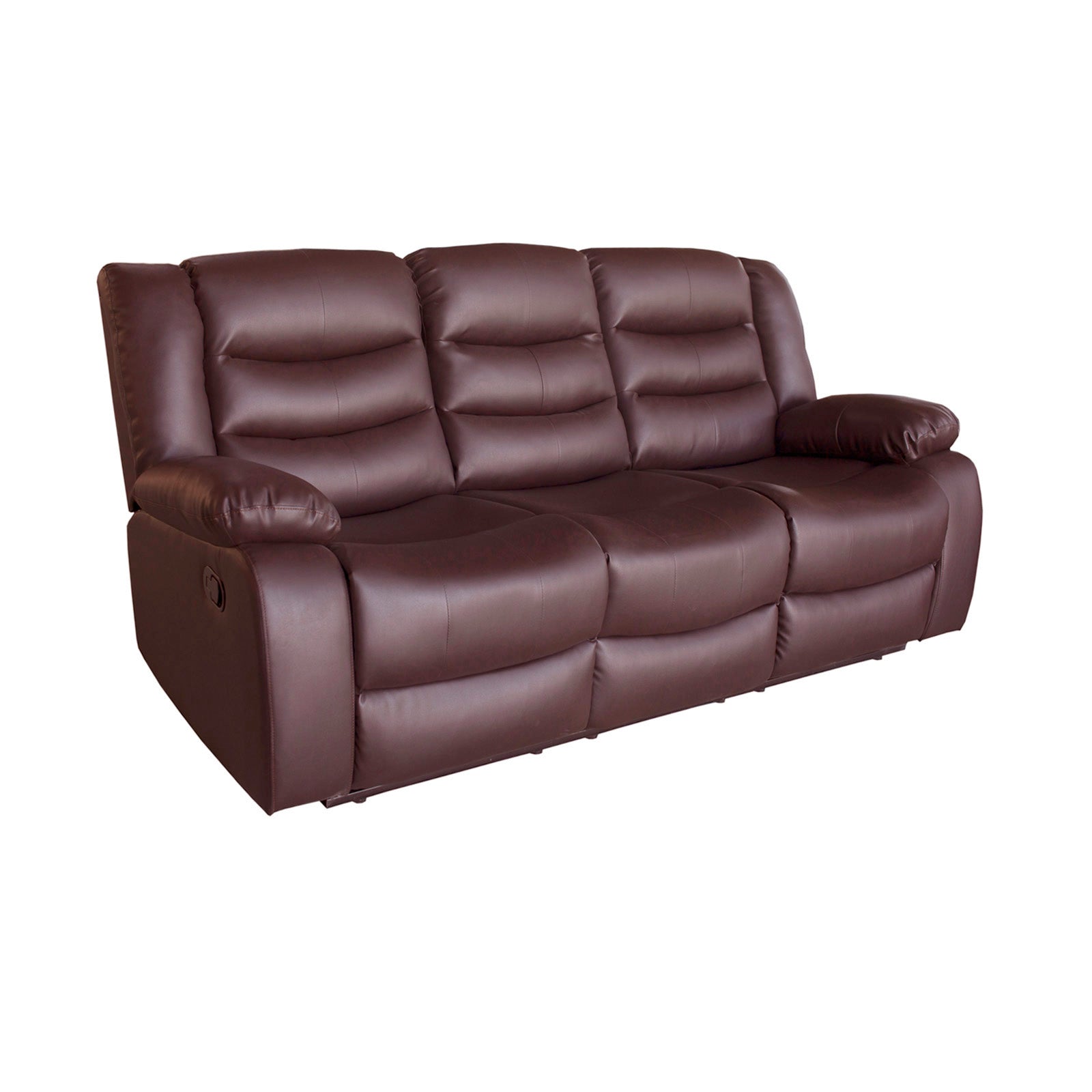 Arm Chairs & Recliners: 3+2 Seater Recliner Sofa In Faux Leather Lounge Couch in Brown