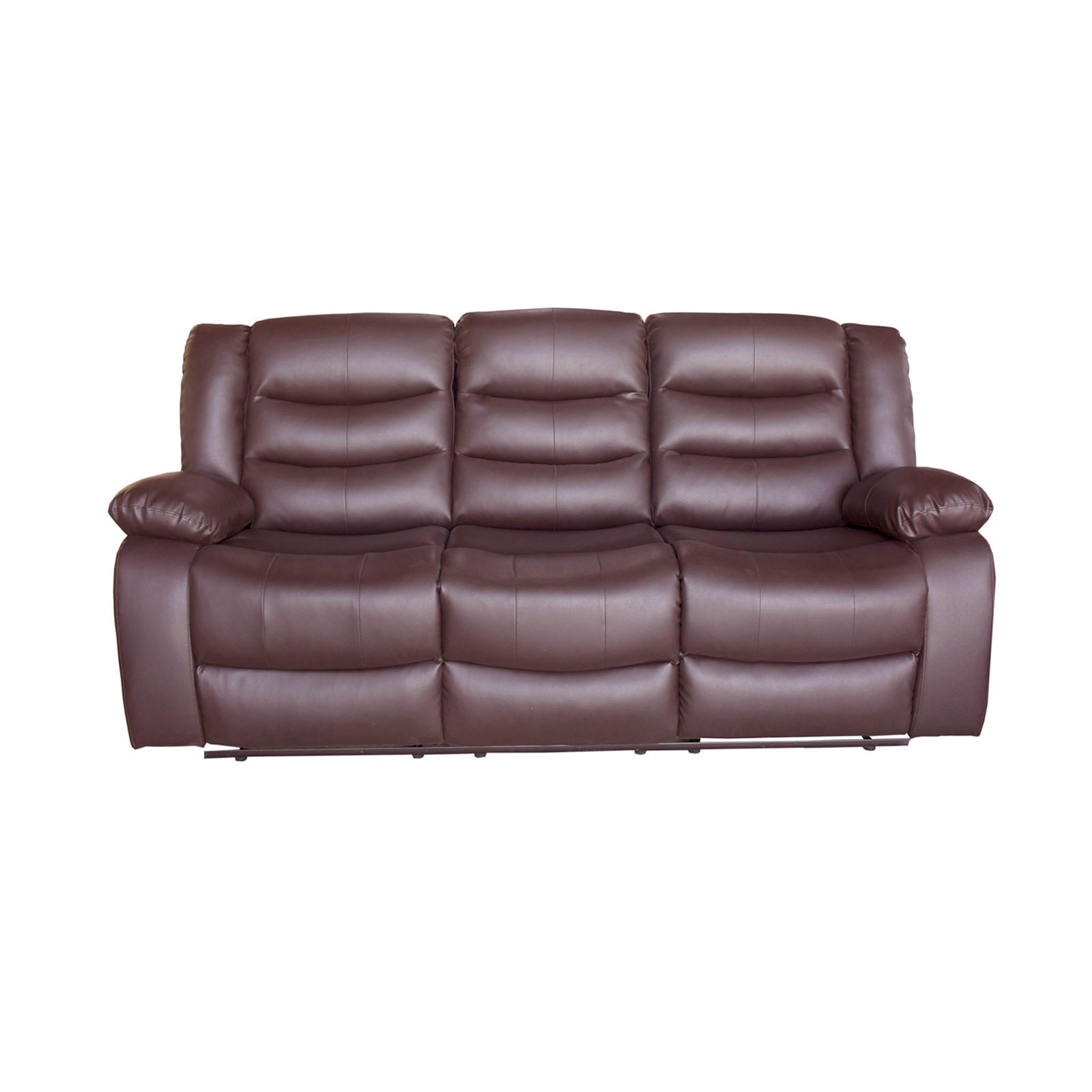 Arm Chairs & Recliners: 3+2 Seater Recliner Sofa In Faux Leather Lounge Couch in Brown