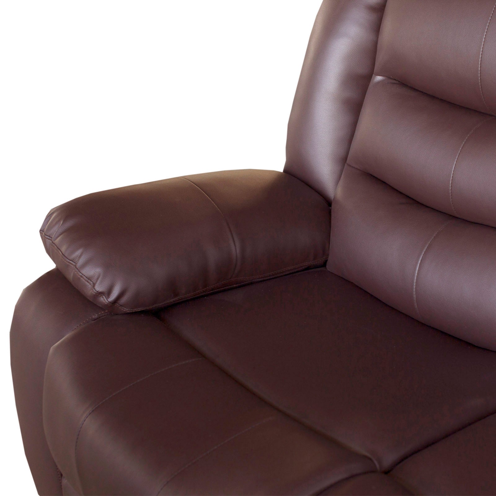 Arm Chairs & Recliners: 3+2 Seater Recliner Sofa In Faux Leather Lounge Couch in Brown