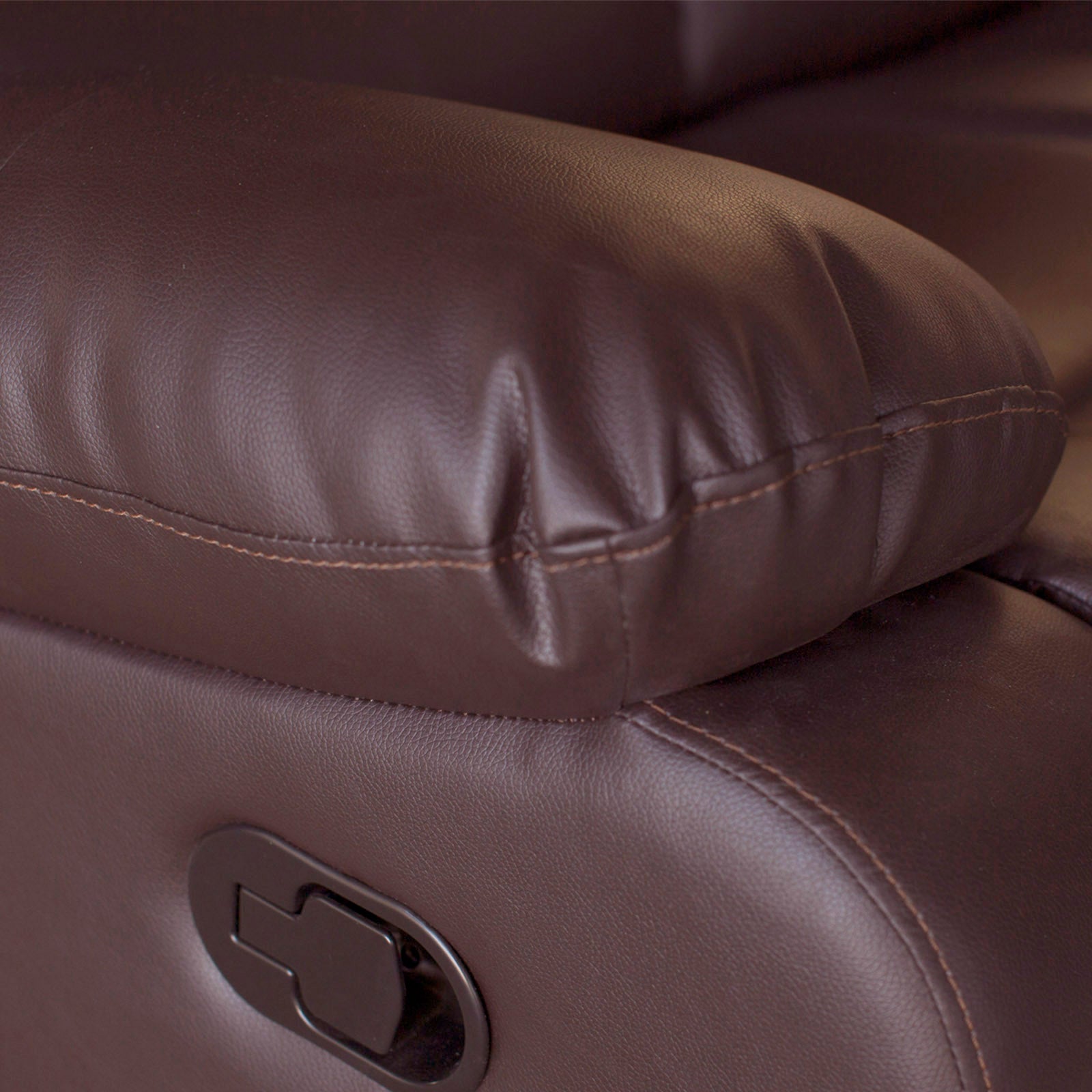 Arm Chairs & Recliners: 3+2 Seater Recliner Sofa In Faux Leather Lounge Couch in Brown