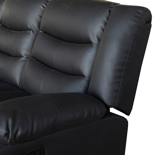 Arm Chairs & Recliners: 3+2 Seater Recliner Sofa In Faux Leather Lounge Couch in Black