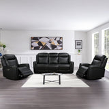 3-1-1 Seater Electric Leather/PVC Black Recliner Set