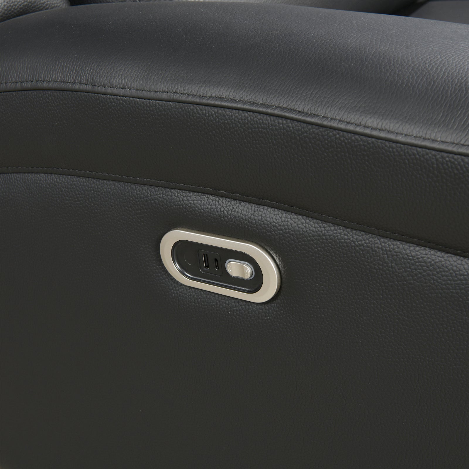 Sofas & Sofa Beds: 3-2-1 Seater Electric Leather/PVC Black Recliner Set