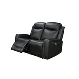 3-2 Seater Electric Leather/PVC Black Recliner Set
