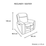 3-2 Seater Electric Leather/PVC Black Recliner Set