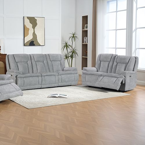 3+2 Seater Power Recliner Sofa Set in Grey