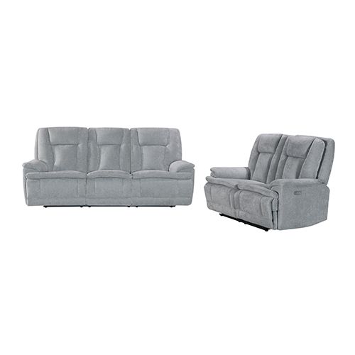3+2 Seater Power Recliner Sofa Set in Grey
