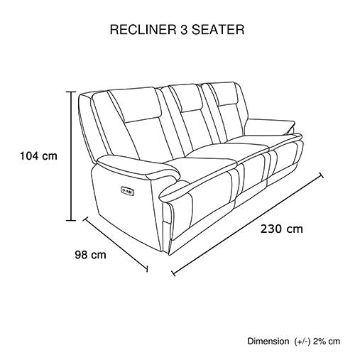 3+2 Seater Power Recliner Sofa Set in Grey
