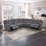 Sofas & Sofa Beds: Large Sectional Corner Modular Lounge Suite in Fabric with Electric Recliner