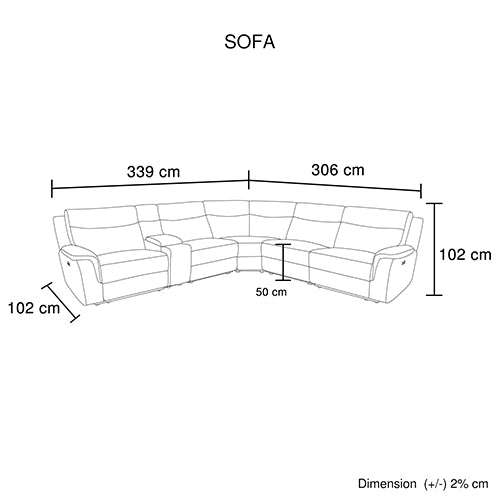Sofas & Sofa Beds: Large Sectional Corner Modular Lounge Suite in Fabric with Electric Recliner