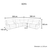 Sofas & Sofa Beds: Large Sectional Corner Modular Lounge Suite in Fabric with Electric Recliner