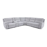 Sofas & Sofa Beds: Large Sectional Corner Modular Lounge Suite in Fabric with Electric Recliner