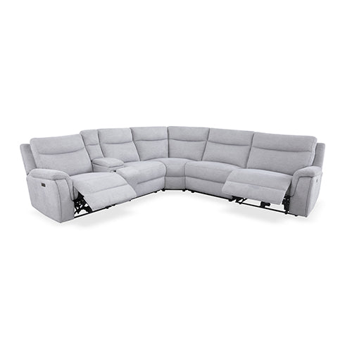 Sofas & Sofa Beds: Large Sectional Corner Modular Lounge Suite in Fabric with Electric Recliner