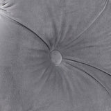 Arm Chairs & Recliners: Single Seater Grey Sofa Classic Armchair Button Tufted in Velvet Fabric with Metal Legs