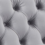 Arm Chairs & Recliners: Single Seater Grey Sofa Classic Armchair Button Tufted in Velvet Fabric with Metal Legs