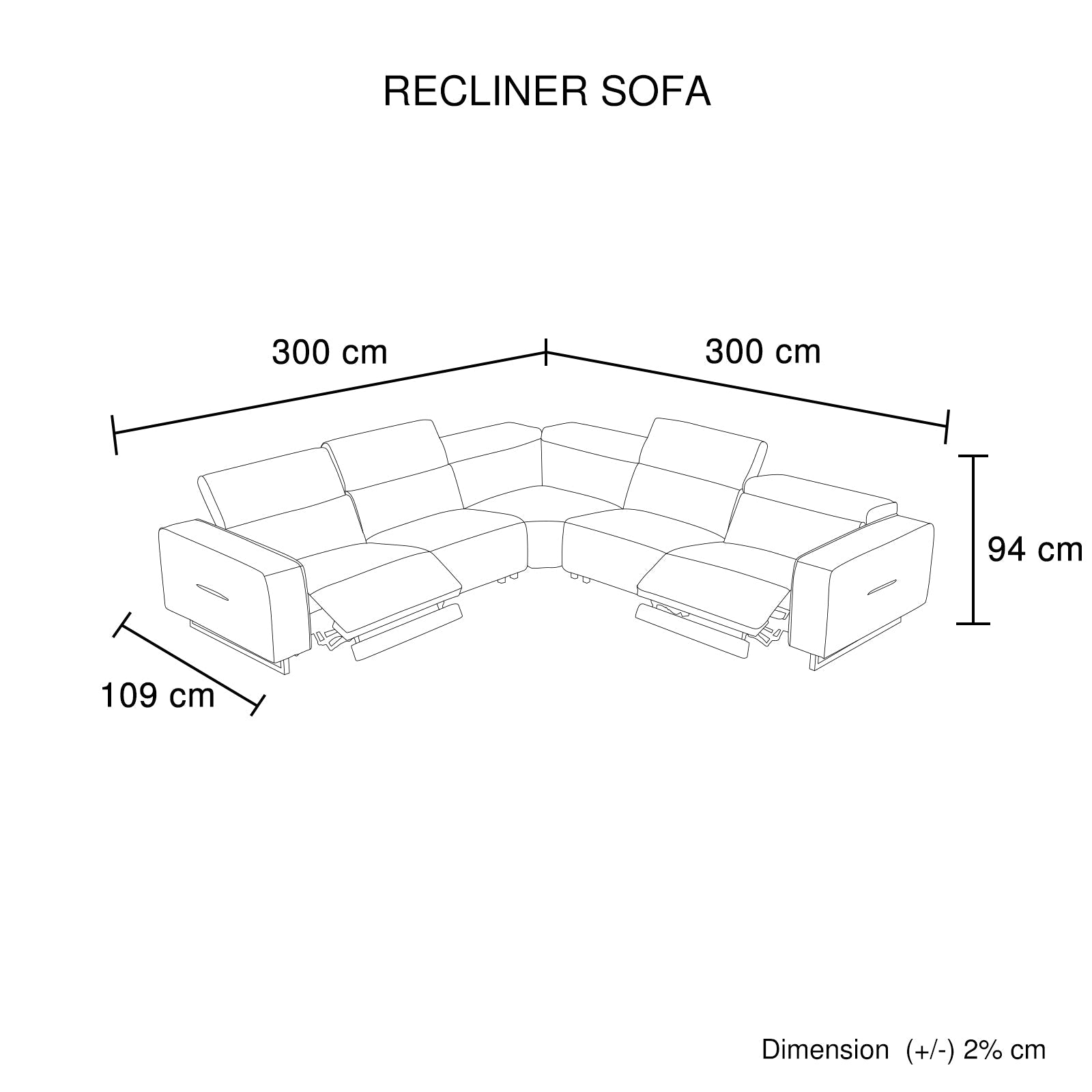 Sofas & Sofa Beds: 5 Seater Real Cow Leather Sofa with Power Recliner Adjustable Headrest Wooden Frame Corner Lounge