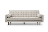 Sofas & Sofa Beds: Sofa Bed 3 Seater Button Tufted Lounge Set for Living Room Couch in Fabric Beige Colour
