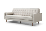 Sofas & Sofa Beds: Sofa Bed 3 Seater Button Tufted Lounge Set for Living Room Couch in Fabric Beige Colour