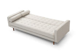Sofas & Sofa Beds: Sofa Bed 3 Seater Button Tufted Lounge Set for Living Room Couch in Fabric Beige Colour