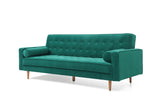 Sofas & Sofa Beds: Sofa Bed 3 Seater Button Tufted Lounge Set for Living Room Couch in Velvet Green Colour