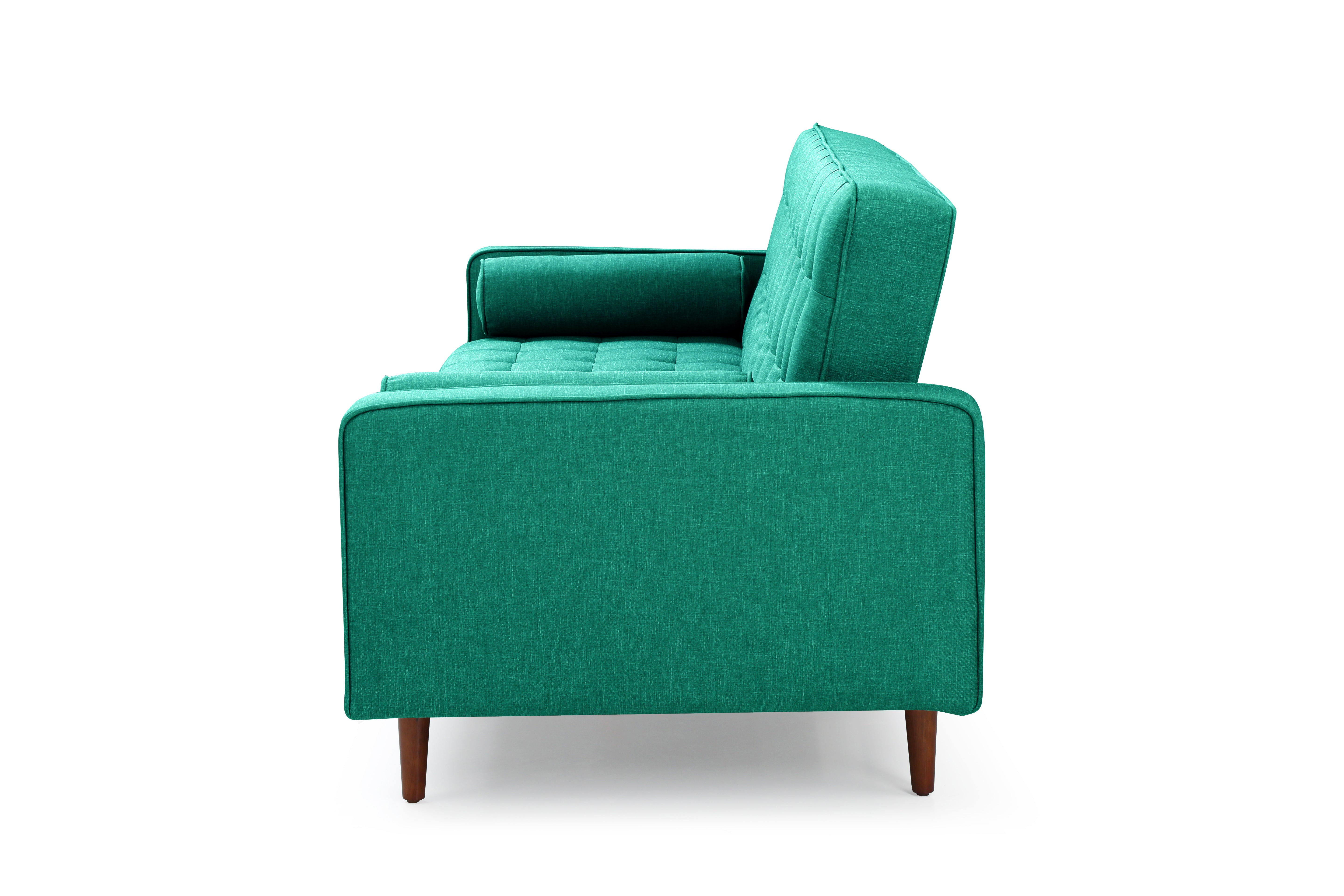 Sofas & Sofa Beds: Sofa Bed 3 Seater Button Tufted Lounge Set for Living Room Couch in Velvet Green Colour