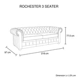 3 Seater Genuine Leather Upholstery Deep Quilting Pocket Spring Button Studding Sofa Lounge Set for Living Room Couch In Brown Colour