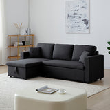 Sofas & Sofa Beds: Multifunctional Sofa Bed Fabric Upholstery Chaise Section Comfy Cushions Armrests