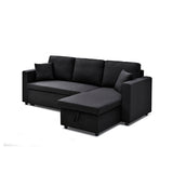 Sofas & Sofa Beds: Multifunctional Sofa Bed Fabric Upholstery Chaise Section Comfy Cushions Armrests