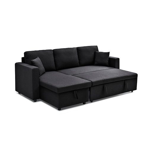 Sofas & Sofa Beds: Multifunctional Sofa Bed Fabric Upholstery Chaise Section Comfy Cushions Armrests